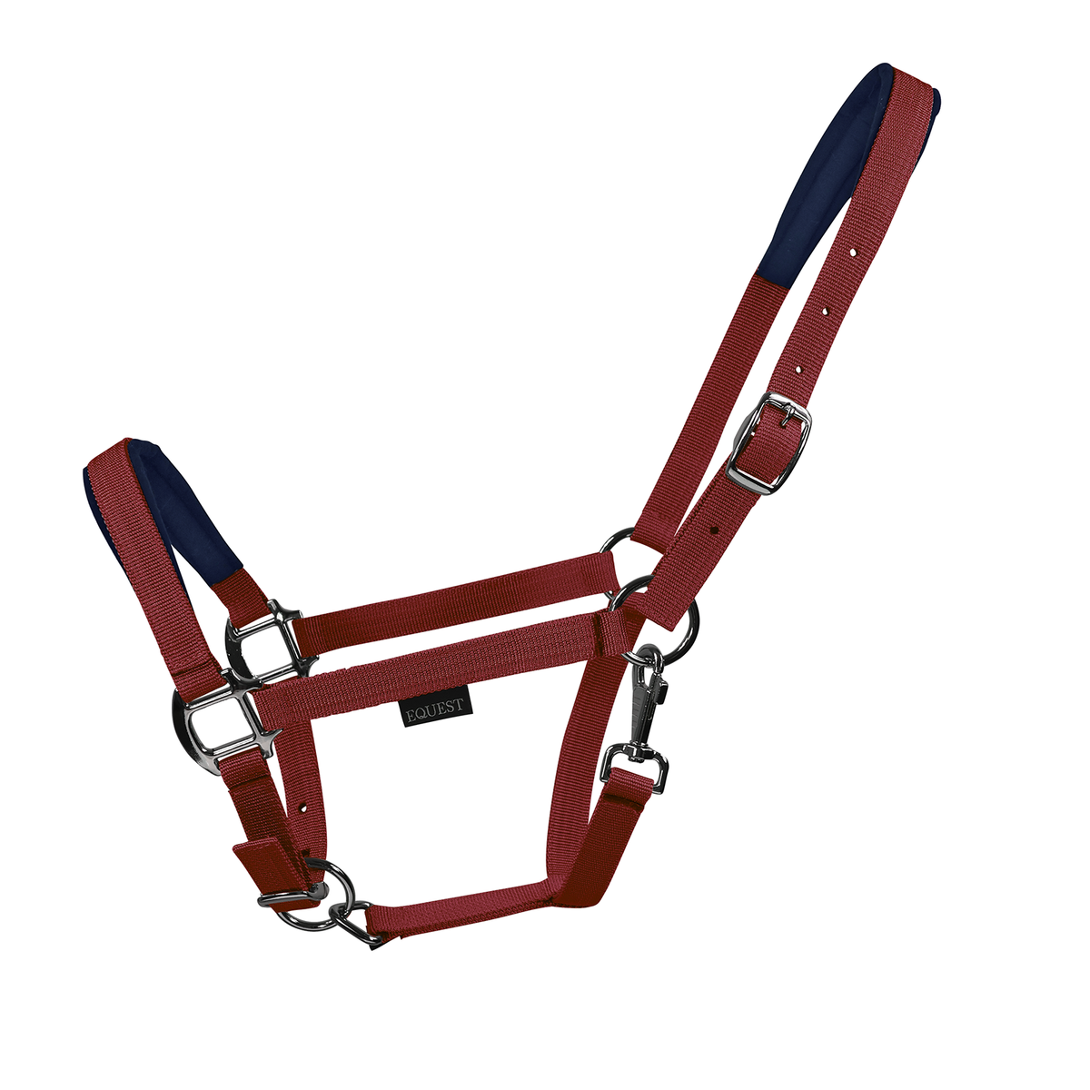 EQUEST Halfter Dual Plus in Bordeaux mit Navy-Polsterung und verchromten Beschlägen, Outlet