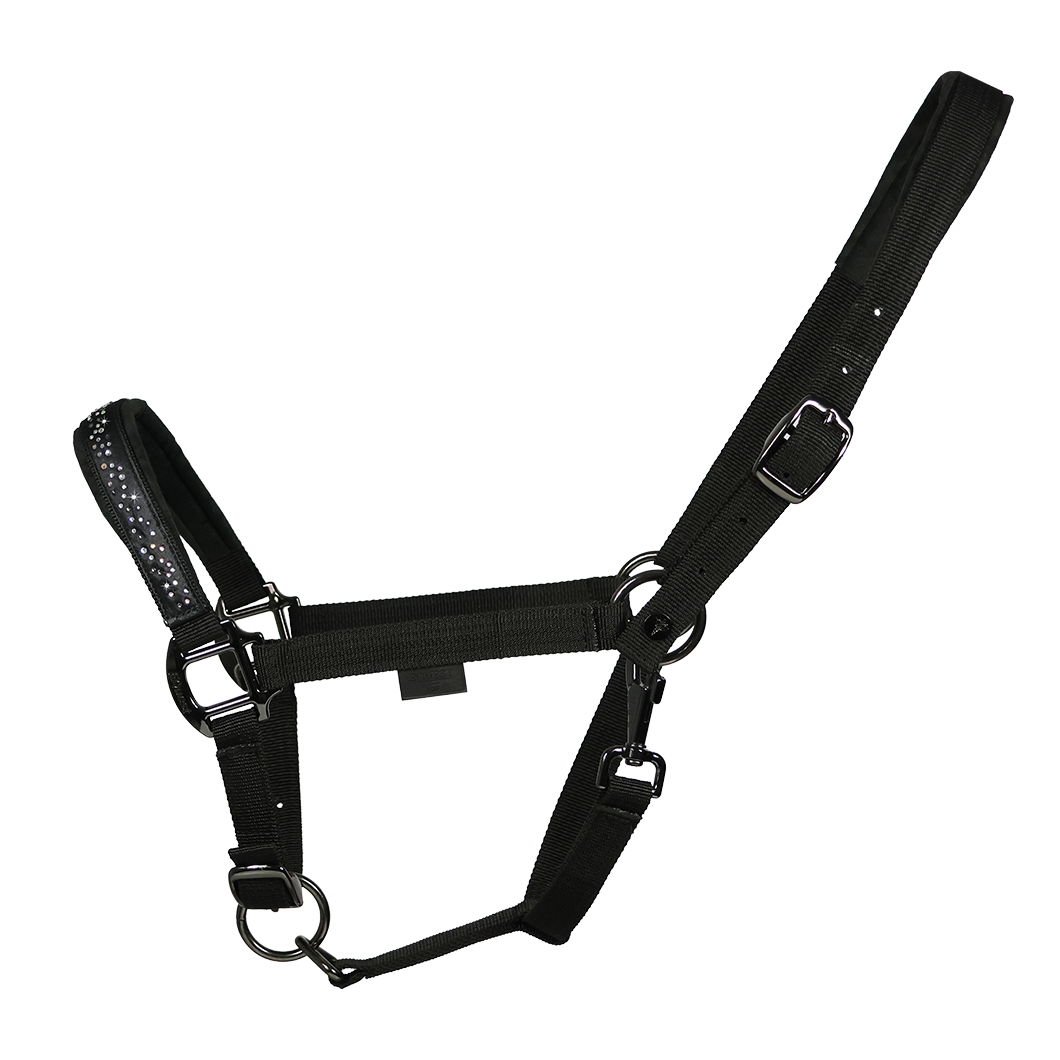 EQUEST Halfter Dual Plus Delight in Black mit Strasssteinen und Beschlägen im Black Finish