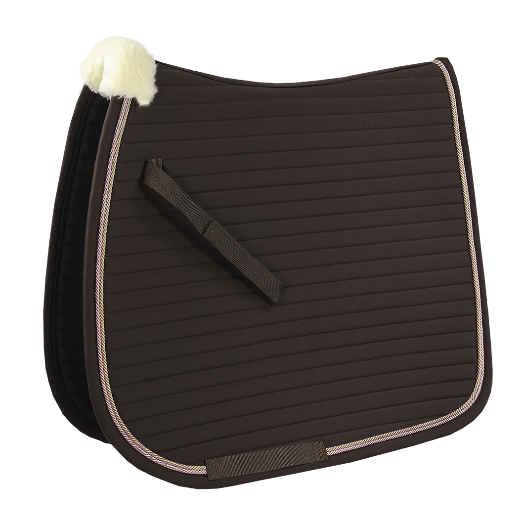 EQUEST Schabracke Syntec Fine Line Cafe Couture | Mocha mit Kordeln in Caramel und Antique Rose mit Widerristfell