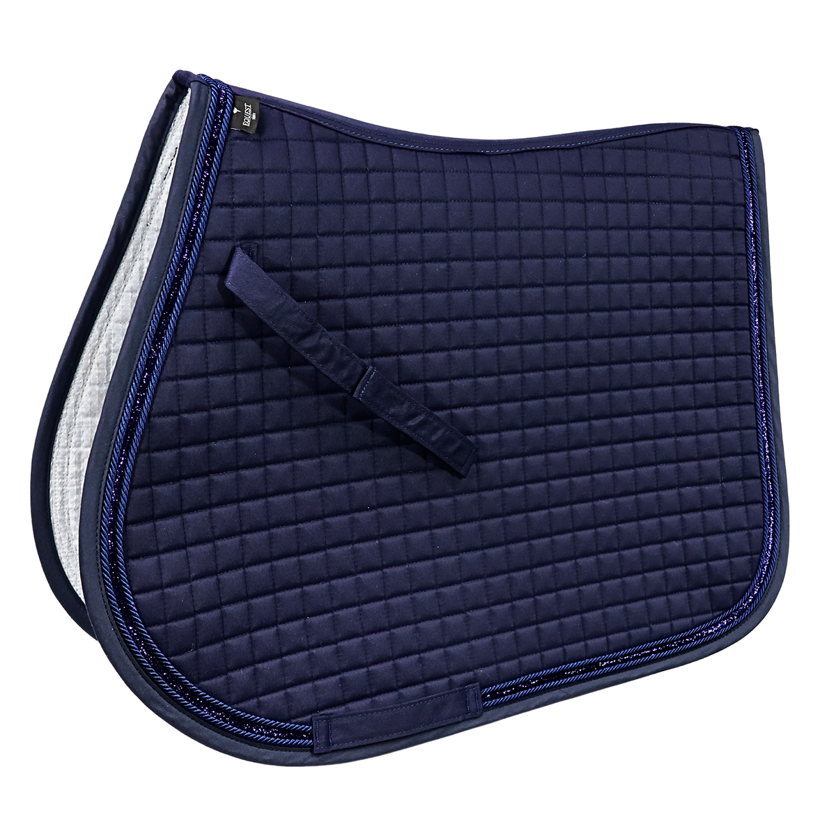 EQUEST Schabracke Essex in Navy mit TriCord aus zwei Kordeln und Glitzerband, gesteppt im Vielseitigkeitsschnitt
