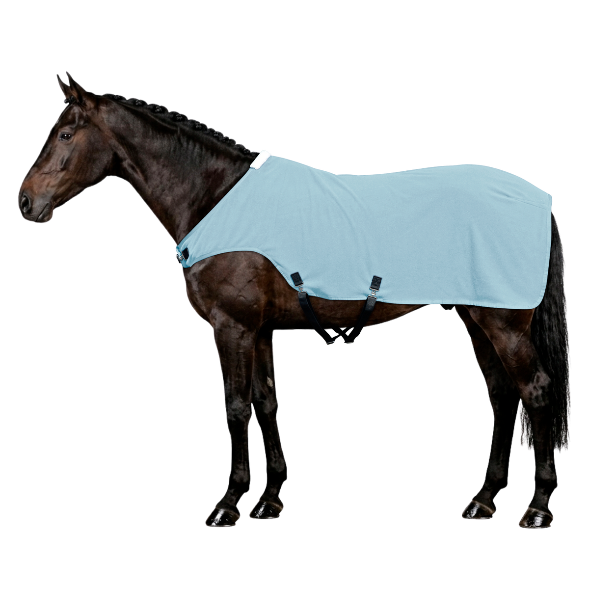 EQUEST Alpha Fleece Horse Walker Rug incl. Cross Surcingles | Light Blue