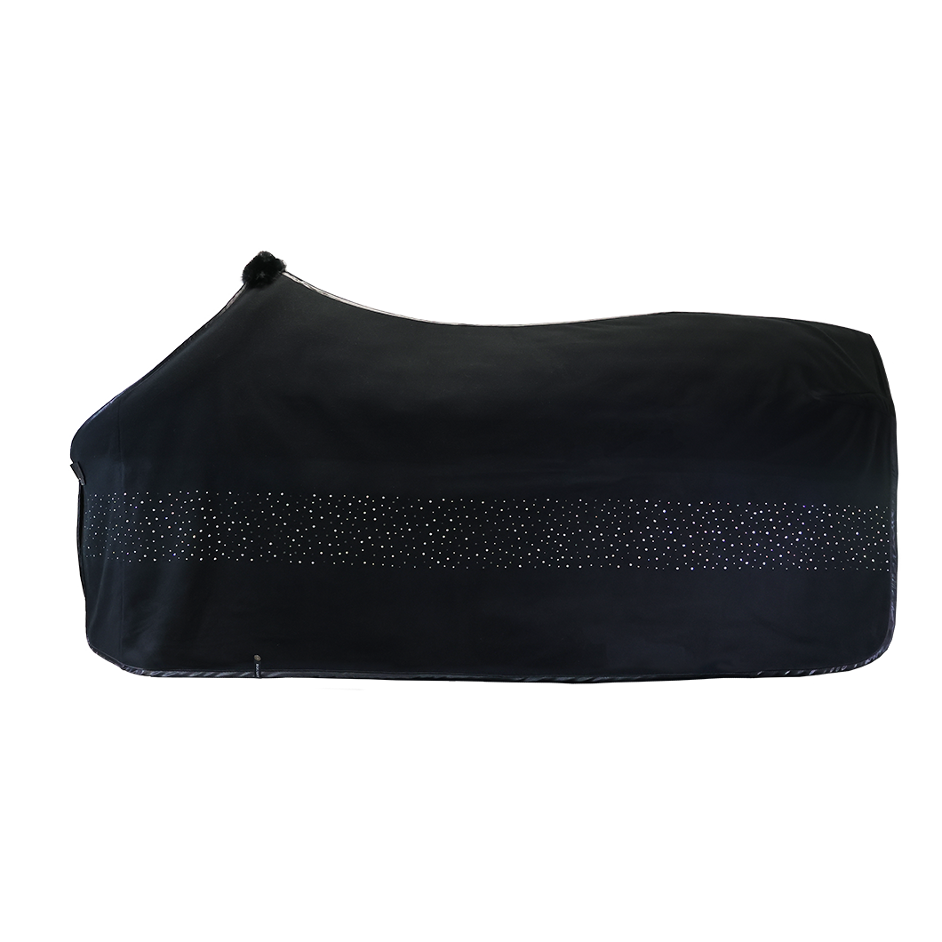 EQUEST Abschwitzdecke Alpha Fleece Regular 2.0 Delight in Black mit Glitzersteinen