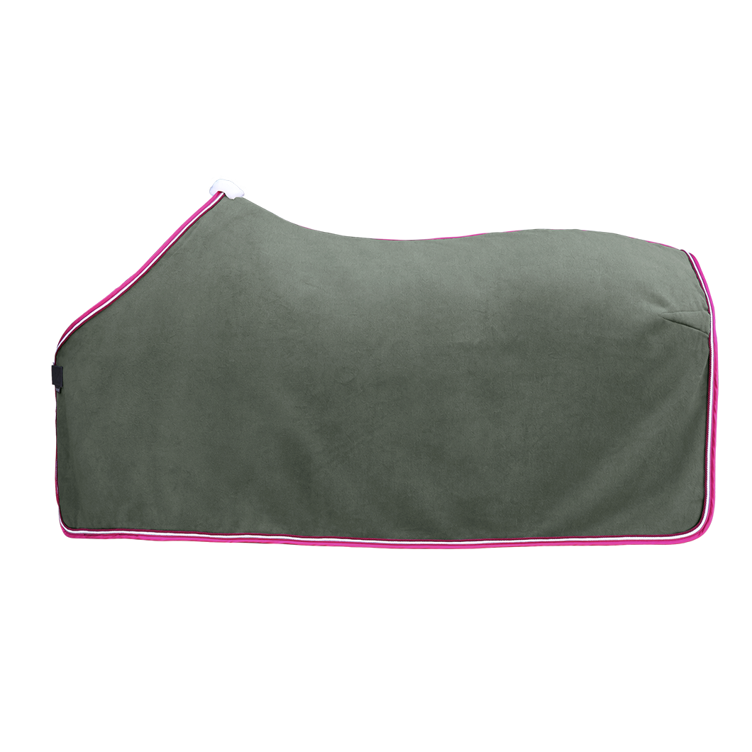 EQUEST Dralon Decke Salbei mit Einfass Satin Viola Red und Kordel Bordeaux und Weiß | Vineyard Reins