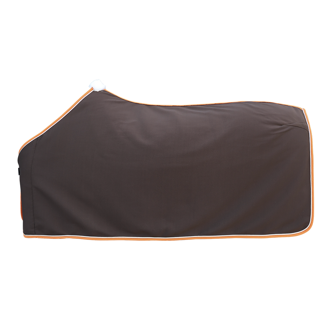 EQUEST Abschwitzdecke Cooler Mocha mit Einfass Orange und Litze Gold | Orange Cake