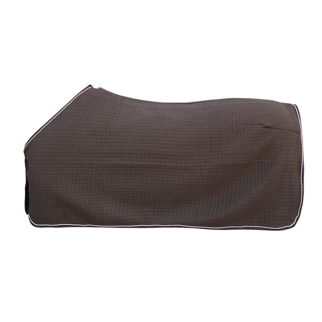 EQUEST Climatherm III Decke Cafe Couture | Mocha mit Caramel und Antique Rose Kordel und Zierschweifkordel in Antique Rose