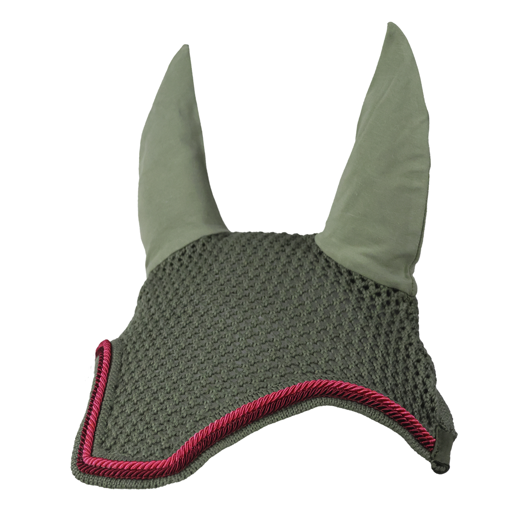 EQUEST Fliegenohr Olive mit Kordel Viola Red und Bordeaux | Vineyard Reins