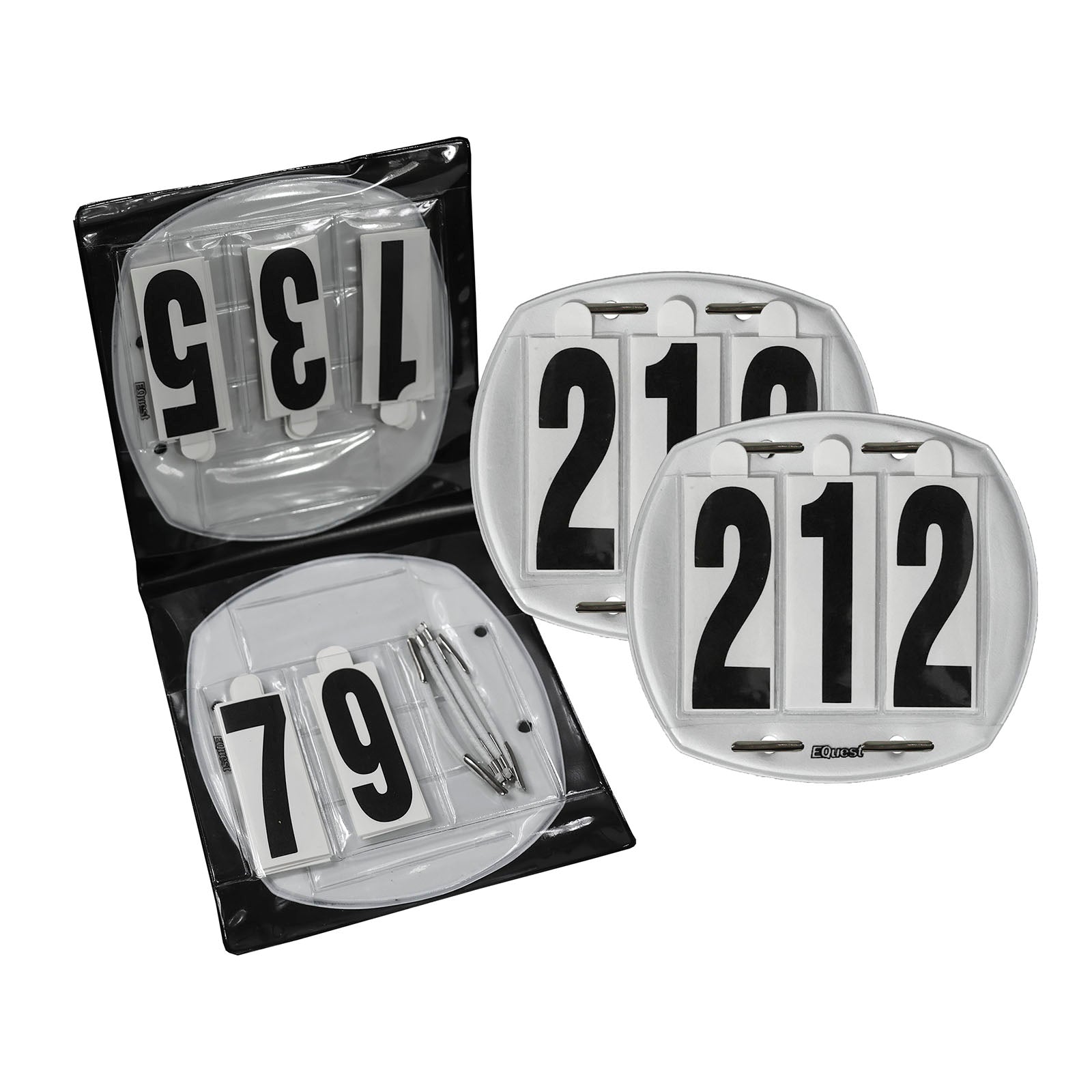 EQUEST Startnummern mit Mappe | klein 3-stellig
