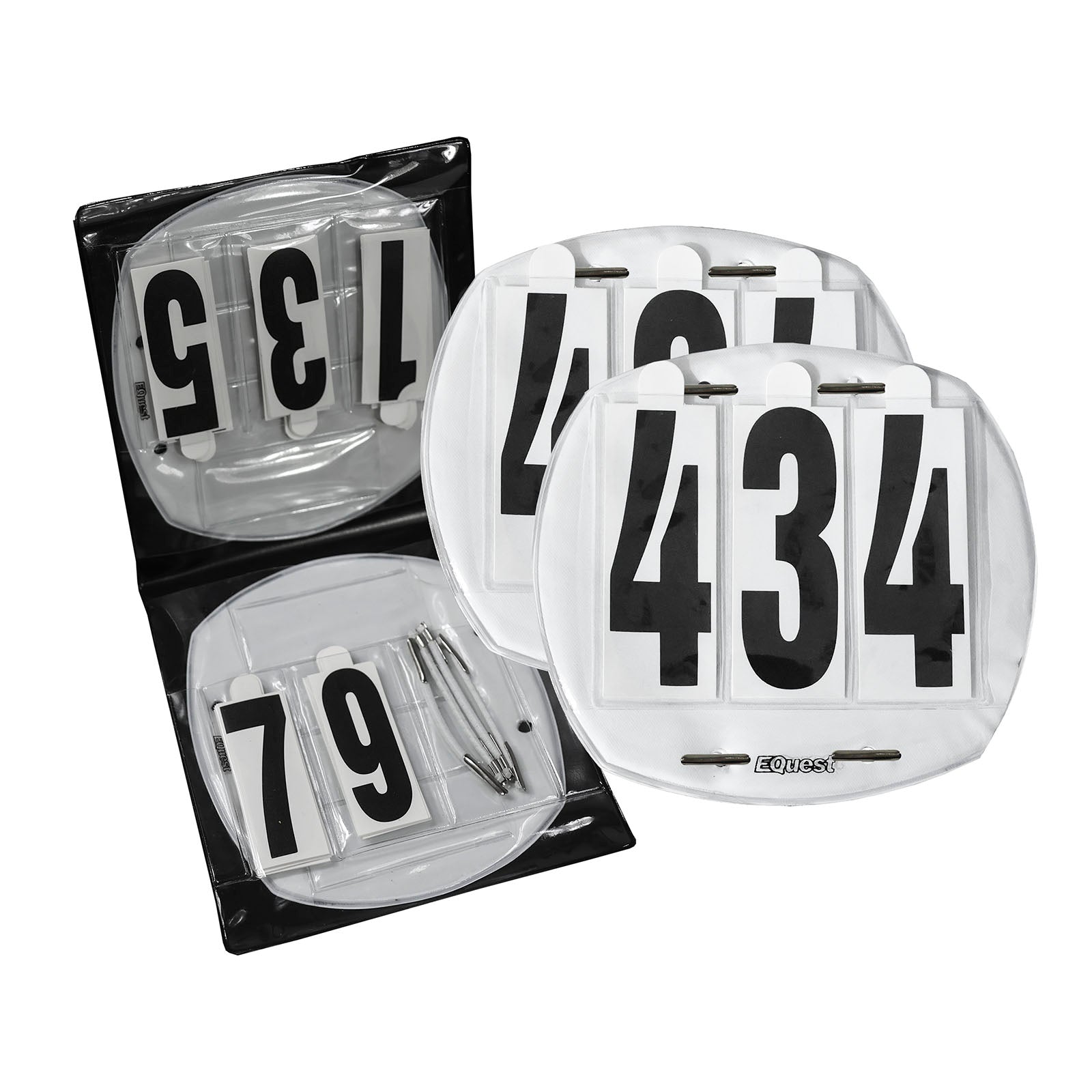 EQUEST Startnummern mit Mappe | groß 3-stellig