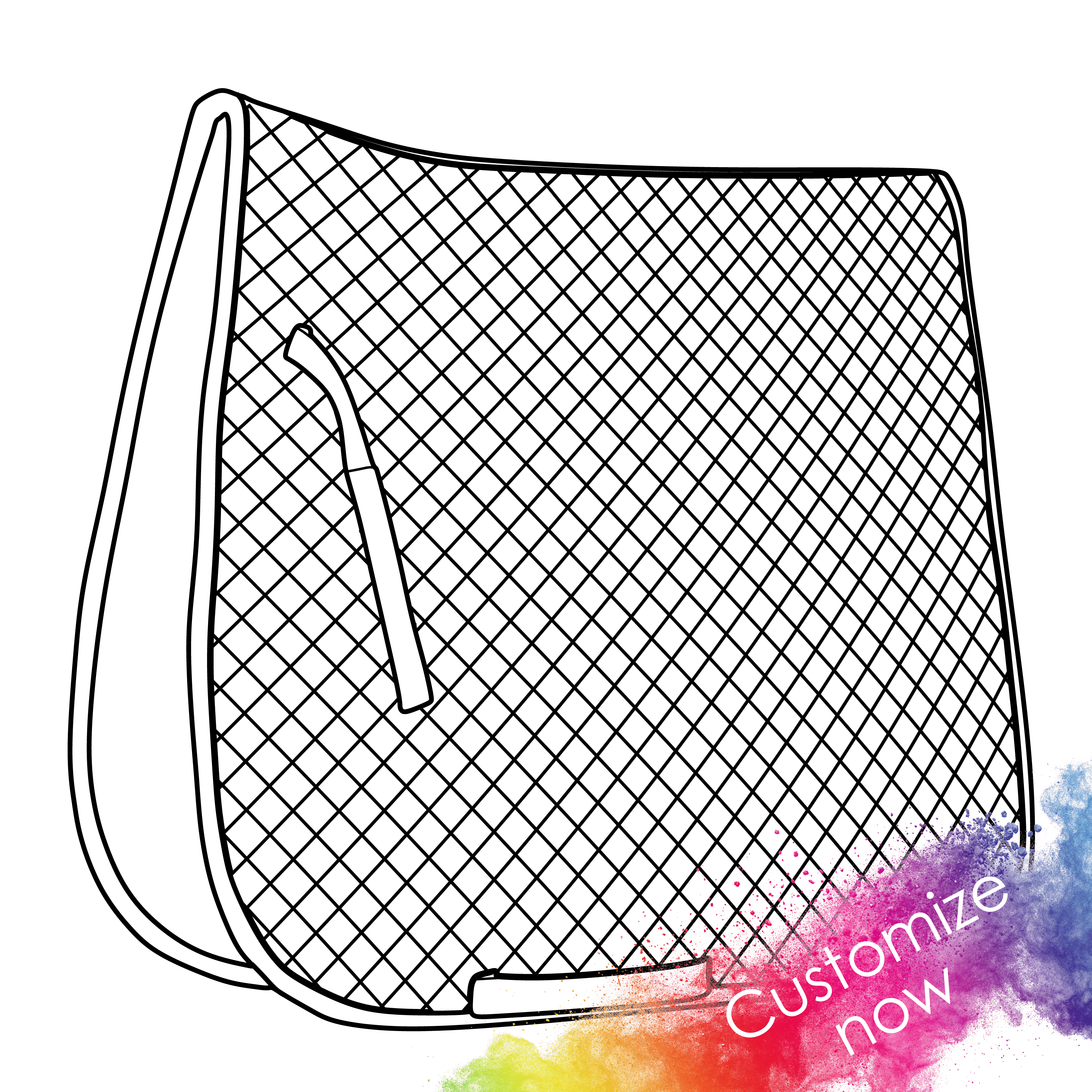 MyEQUEST Cotton Classic EQUEST saddle pad with white cotton fabric and black trim, designed for horse comfort and style.